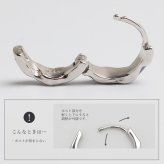 シルバー925 ニュアンスピアス フープピアス パープル 歪み 不規則 エナメル かっこいい シンプル 紫 片耳 メンズ 男性 金属アレルギー対応 イヤリング