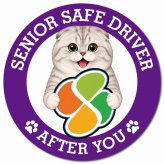 カーサイン 高齢者マーク SENIOR SAFE DRIVER スコティッシュフォールド マグネット 強力 直径13cm 肉球 日本製 車 ステッカー