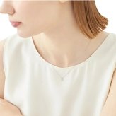 【無料ラッピング】  ヨンドシー 4℃ 3月誕生石 K10ホワイトゴールド ネックレス アクアマリン ホワイトトパーズ ブランド 正規品 新品 ギフト プレゼント 人気 おすすめ 誕生日 記念日 クリスマス 送料無料