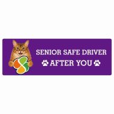 カーサイン 高齢者マーク SENIOR SAFE DRIVER ソマリ ステッカー シール 長方形 20x6.7cm 肉球 日本製 車