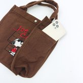 スヌーピー スクエアトートバッグ (ブラウン)  ルートート ROOTOTE SNOOPY