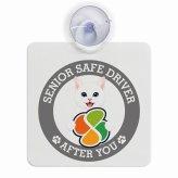 カーサイン 高齢者マーク SENIOR SAFE DRIVER 白 車内用 吸盤タイプ 収れん火災防止タイプ 肉球 日本製 車 ステッカー