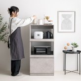 レンジ台 キッチン収納 収納 引出し付 シンプル コンパクト すっきり 省スペース 一人暮らし ワンルーム幅55cm キッチン リビング ダイニング ホワイト ストーン：