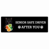 カーサイン 高齢者マーク SENIOR SAFE DRIVER 黒 ステッカー シール 長方形 15x5cm 肉球 日本製 車