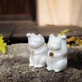 【組み合わせは144通り！セミオーダーできる招き猫】Jeramic MANEKINEKO / 白 / ペアセット / ギフトボックス付き / 瀬戸焼 置物【送料無料（北海道・沖縄を除く）】