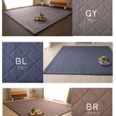 ラグ カーペット デニム調 ニットキルト 『アルバ2IT』 約145×145cm 正方形 コンパクト