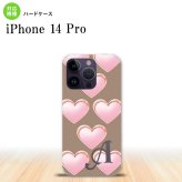 iPhone14 Pro iPhone14 Pro スマホケース 背面ケース ハードケース ハート C 茶 +アルファベット 2022年 9月発売 nk-i14p-176i
