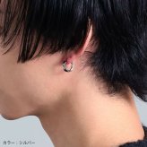 ライオンハート ディストーション フープピアス サージカルステンレス シルバー ライトブラック 黒 金属アレルギー対応 片耳用 1点売り メンズ ブランド