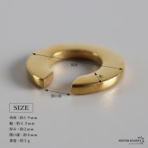 ステンレス サークルイヤーカフ シンプル 大きめ メタルイヤーカフ C字 ゴールド 18KGP 片耳1点 可愛い プチプラ 耳の穴不要 痛くない レディース 女性 金属アレルギー対応フェイクピアス ノンホール イヤリング