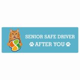 カーサイン 高齢者マーク SENIOR SAFE DRIVER アメリカンボブテイル ステッカー シール 長方形 20x6.7cm 肉球 日本製 車