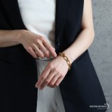 ステンレス 大ぶり オーバル チェーンブレスレット ゴールドブレスレット メタル 18KGP 楕円 存在感 透かし 軽やか 華やか 可愛い レディース 女性 金属アレルギー対応