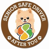 カーサイン 高齢者マーク SENIOR SAFE DRIVER ポメチワ マグネット 強力 直径13cm 肉球 日本製 車 ステッカー