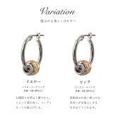 ハワイアンジュエリー ピアス 金属アレルギー対応 純チタンポスト シルバー925 2トーンイエロー チャーム フープピアス クロッシングピアス 20G(ゲージ) 幅20mm レディース 誕生日 プレゼント ハロウィン 【品番：HE-SP3211】