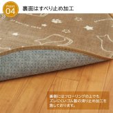 ラグ カーペット 円形 洗える アニマル柄 ネコ柄 キャット柄 約185cm丸 （ホット 対応） 新生活