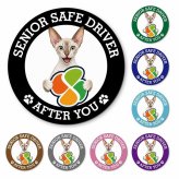 カーサイン 高齢者マーク SENIOR SAFE DRIVER コーニッシュレックス マグネット 強力 直径13cm 肉球 日本製 車 ステッカー