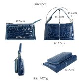 クロコダイル ショルダーバッグ 3way レディース シャイニング加工 お財布バッグ お財布ポシェット お財布ショルダー ハンドバッグ クラッチバッグ パーティバッグ わに革 2way 斜め掛け ギフト プレゼント 4FA (06001106r)
