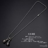 ステンレス ツインベルネックレス 唐草 ダブルクレーンベル シルバー アラベスク ボールチェーン 父の日 ペンダント
