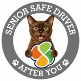 カーサイン 高齢者マーク SENIOR SAFE DRIVER バーミーズ ステッカー シール 直径13cm 肉球 日本製 車