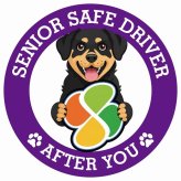 カーサイン 高齢者マーク SENIOR SAFE DRIVER ロットワイラー ステッカー シール 直径13cm 肉球 日本製 車