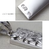 ハワイアンジュエリー ネックレス スクロール シルバー ネックレス 刻印 無料 誕生石入れ可 ダブル プレート Sサイズ 30.5mm ロジウムコーティング シルバー925 ギフトラッピング可能 メンズ レディース ハロウィン 【品番：CG-SP310】