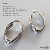 ステンレス 大ぶりピアス 3連ピアス ツイストピアス フープピアス ゴールド シルバー プチプラ 大きめ 存在感 メタル ワイド 両耳2点 レディース 女性 金属アレルギー対応 イヤリング