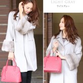 Filomo/フィローモ loro piana カシミヤ混 ウール コート ミンク ファー付き レディース 冬 母 女性 ギフト プレゼント 卒業式 入学式 母 6F (02000234r)