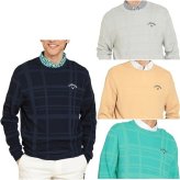 キャロウェイ ゴルフ メンズ セーター チェック柄 クルーネックニット Callaway Golf  C24118100 春夏モデル お誕生日祝い お祝い 記念品 30代 40代 50代 60代 母の日 お母さん 還暦祝い 敬老の日 彼女 人気プレゼント プレゼント