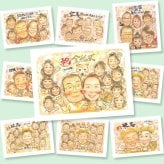 金婚式のギフトに、贈った後の反応までうれしい似顔絵です。修正無料・下書き確認付き。安心してご注文いただけます。 似顔絵 金婚式 贈り物 手描き プレゼント 名入れ ギフト 金婚式 銀婚式 結婚記念日 大人数 夫婦 祖母 おじいちゃん 家族 おばあちゃん 下書き確認 修正無料 名入れ かわいい そっくり 似てる 宝物 長寿 感謝 結婚記念日 親孝行 50周年 闘病中の方への励まし 同窓会 米寿祝い