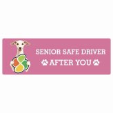 カーサイン 高齢者マーク SENIOR SAFE DRIVER イタリアングレーハウンド ステッカー シール 長方形 20x6.7cm 肉球 日本製 車