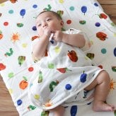 はらぺこあおむしダブルガーゼ スリーパー  | 新生児 スリーパー ガーゼスリーパー パジャマ 寝冷え 対策 新生児 ベビー 赤ちゃん 日本製 ガーゼ 綿100%