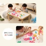 キッズテーブル 折りたたみ 子供用テーブル ローテーブル 幅75cm 奥行50cm 高さ34cm フチ付き こぼれにくい 落ちにくい メラミン 天然木 完成品 お絵かき 食事 リビング学習 子供部屋 コンパクト 収納 北欧 かわいい ナチュラル ホワイト