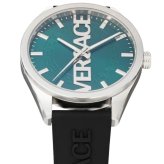ヴェルサーチェ 腕時計 メンズ グリーン シルバー ブラック 42mm VERSACE V-VERTICAL シリコンベルト スイス製 メンズ腕時計 軽量 ブランド おしゃれ プレゼント ギフト 卒業 入学 お祝い