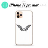 iPhone11ProMax iPhone11pro max スマホケース ハードケース 黒翼 ハート 白 グレー メンズ レディース nk-i11pm-470