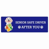 カーサイン 高齢者マーク SENIOR SAFE DRIVER イングリッシュセター ステッカー シール 長方形 15x5cm 肉球 日本製 車