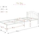 シングル アイアン 姫系 かわいい お姫様 ベット スチール パイプ シングルパイプ ロー メッシュ床面 ホワイト 白 おしゃれ 一人暮らし 女の子 新生活