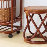 チェア 椅子 スツール 腰掛け 玄関 籐家具 ラタン 木製 和風 アジアン ナチュラル モダン ジャパニーズ レトロ おしゃれ 手作り ブラウン サンフラワーラタン 新生活