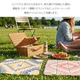 チェアパッド 36×36cm キリム PVC ポリ塩化ビニル 手洗い 折りたたみ 椅子用マット 座面クッション 持ち運び ブルー ピンク ダイニングチェア レジャー