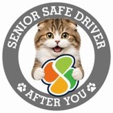 カーサイン 高齢者マーク SENIOR SAFE DRIVER ハイランドフォールド ステッカー シール 直径13cm 肉球 日本製 車
