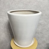 植木鉢 おしゃれ 大型 陶器 13号 受け皿付き セット KONTON コントン WYモダン マット釉 白 ホワイト L 直径40cm 底穴あり 室内 観葉植物 丸型 ラウンド シンプル 北欧 和モダン インテリア リビング 玄関 半磁器 セラミック 焼き物 大きい フロアポット WY-PR1W13P