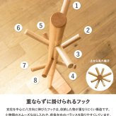 収納家具 ラック ポールハンガー 北欧 木製 おしゃれ コートハンガー ハンガーポール 帽子掛け かばん掛け 衣類収納 スリム ポールスタンド ハンガー コンパクト 白 天然木 洋服掛け キッズ 子供 収納 かわいい ナチュラル ホワイト iw-100