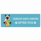 カーサイン 高齢者マーク SENIOR SAFE DRIVER スキフトイボブテイル ステッカー シール 長方形 20x6.7cm 肉球 日本製 車