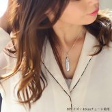 ハワイアンジュエリー ネックレス スクロール ペアネックレス 2本セット 刻印 無料 誕生石入れ可 フェザー 羽根 羽 Mサイズ Lサイズ シルバー925 BY THE SEA バイザシー カップル 夫婦 プレゼント ハロウィン 【品番：CG-SP323MLP】