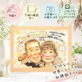 贈り物 似顔絵 真珠婚 手描き ギフト プレゼント 名入れ 真珠婚 結婚30周年 記念日 結婚記念日 ご夫婦 家族 両親 夫婦 お父さん 下書き確認 名入れ 修正無料 宝物 サプライズ 実績多数 喜ばれる 感謝 30周年 記念 思い出 米寿祝い 披露宴 大量注文 初任給 引っ越し 応援 卒寿祝い お祝い返し カラフル 贈答品 イラスト 闘病中の方への励まし キレイ