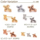 ピアス セカンドピアス つけっぱなし K18 K14 クロス 十字架 軸太0.65mm 長さ9mm 金属アレルギー 18金 片耳 1個売り ピンクゴールド ホワイトゴールド スタッドピアス プレゼント