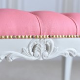 チェア 椅子 スツール 姫系 トリノ リヨン 幅82cm ベンチ 合皮 ホワイト アンティーク調 ロココ調猫脚 ヨーロピアン 輸入家具 オシャレ ピンク プリンセス クラシック かわいい 北欧 新生活