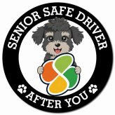 カーサイン 高齢者マーク SENIOR SAFE DRIVER シュナプー マグネット 強力 直径13cm 肉球 日本製 車 ステッカー