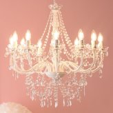 照明 ライト お手軽シャンデリア12灯（LED電球付き） 姫系 プリンセスホワイト 引掛けシーリング付き 簡単取り付け 天井 ゴージャス おしゃれ 12畳 ダイニング リビングロココ調 ヨーロピアン クラシック か 新生活