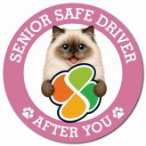 カーサイン 高齢者マーク SENIOR SAFE DRIVER ヒマラヤン マグネット 強力 直径13cm 肉球 日本製 車 ステッカー