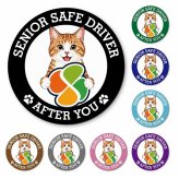 カーサイン 高齢者マーク SENIOR SAFE DRIVER 茶白 マグネット 強力 直径13cm 肉球 日本製 車 ステッカー