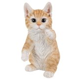 置物 猫 立つ茶トラ猫 高さ20.5cm woobia ウービア リアル かわいい おしゃれ 玄関 インテリア オブジェ ガーデン 茶トラ ねこ ネコ 動物 アニマル 癒し 棚 北欧 リビング プレゼント ギフト 新築祝い 猫好き